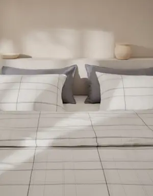 Gestreifter Bettbezug aus Baumwolle mit Leinen für 180 cm Bett