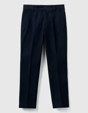 slim fit flannel trousers