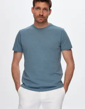 Damat Mavi %100 Pamuk T-Shirt