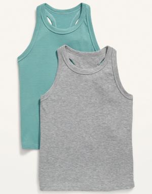 UltraLite High-Neck Tank Top 2-Pack for Girls green