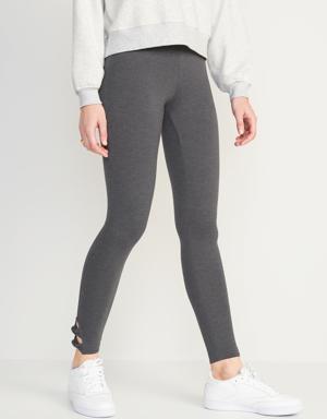 High-Waisted Double-Knot Ankle Leggings For Women gray