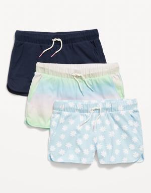 Dolphin-Hem Cheer Shorts 3-Pack for Girls blue