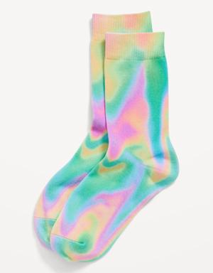 Gender-Neutral Printed Crew Socks for Kids multi
