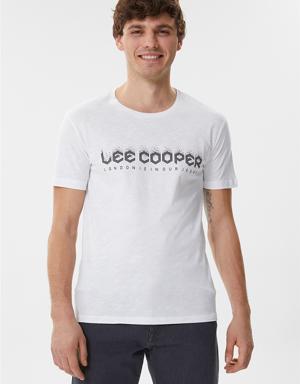 Cox Erkek Bisiklet Yaka T-Shirt Beyaz