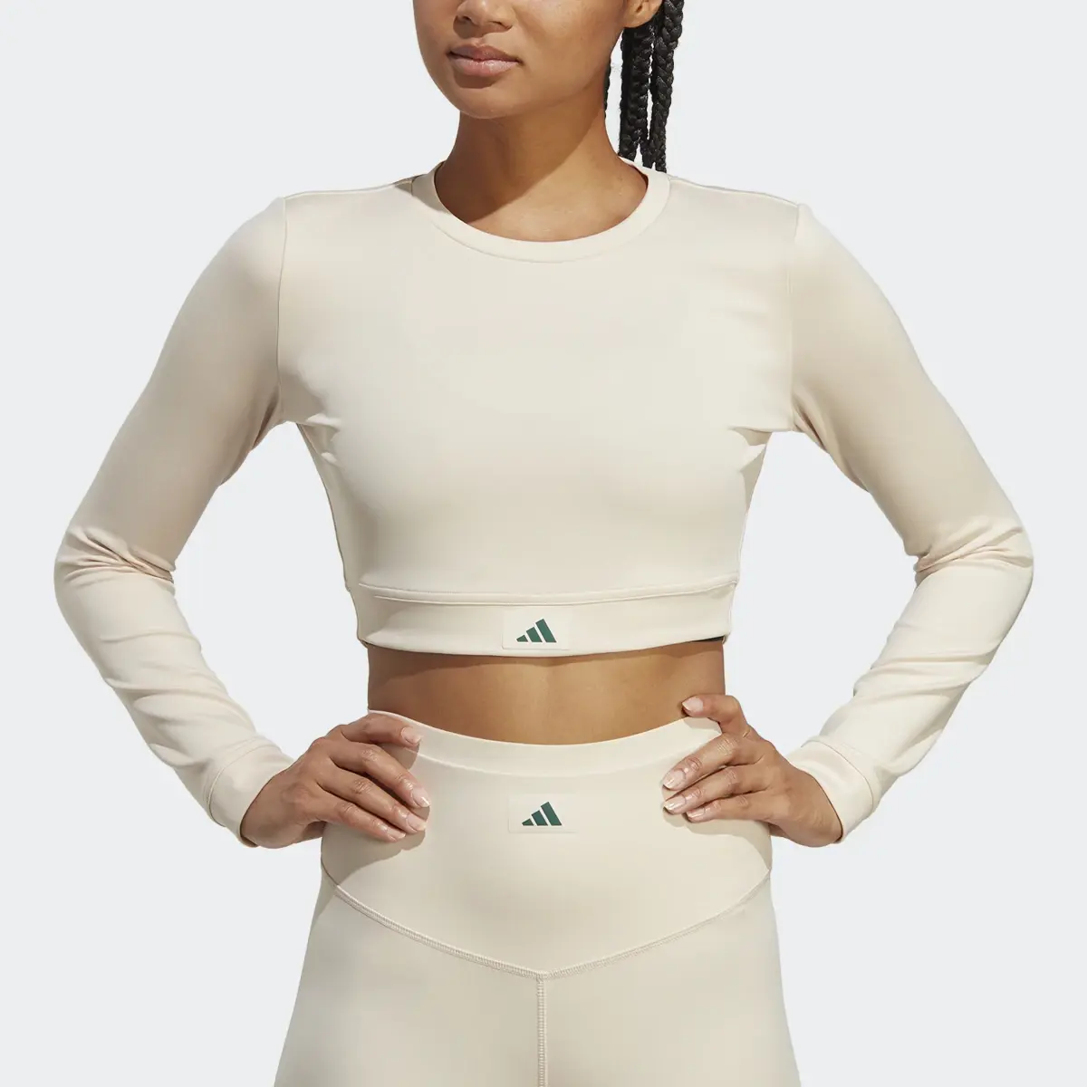 Adidas Maglia Sports Club Long Sleeve Crop. 1