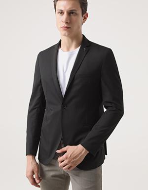 Tween Slim Fit Siyah Kumaş Ceket