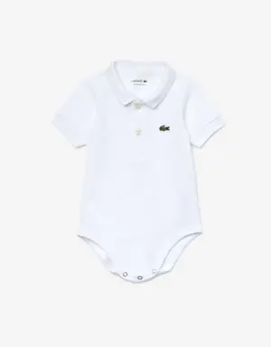 Lacoste Baby Organic Cotton Piqué Bodysuit In Recycled Cardboard Box Set