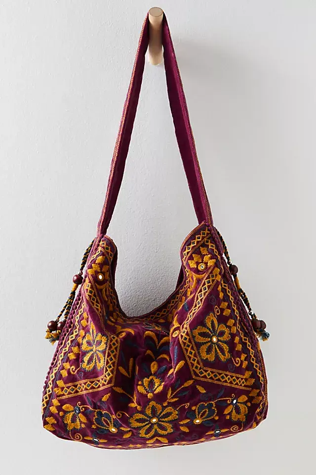 Free People Vic Velvet Slouchy Bag