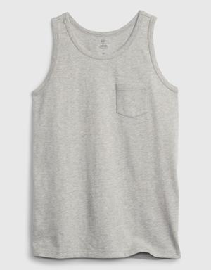 Gap Kids 100% Organic Cotton Pocket Tank gray