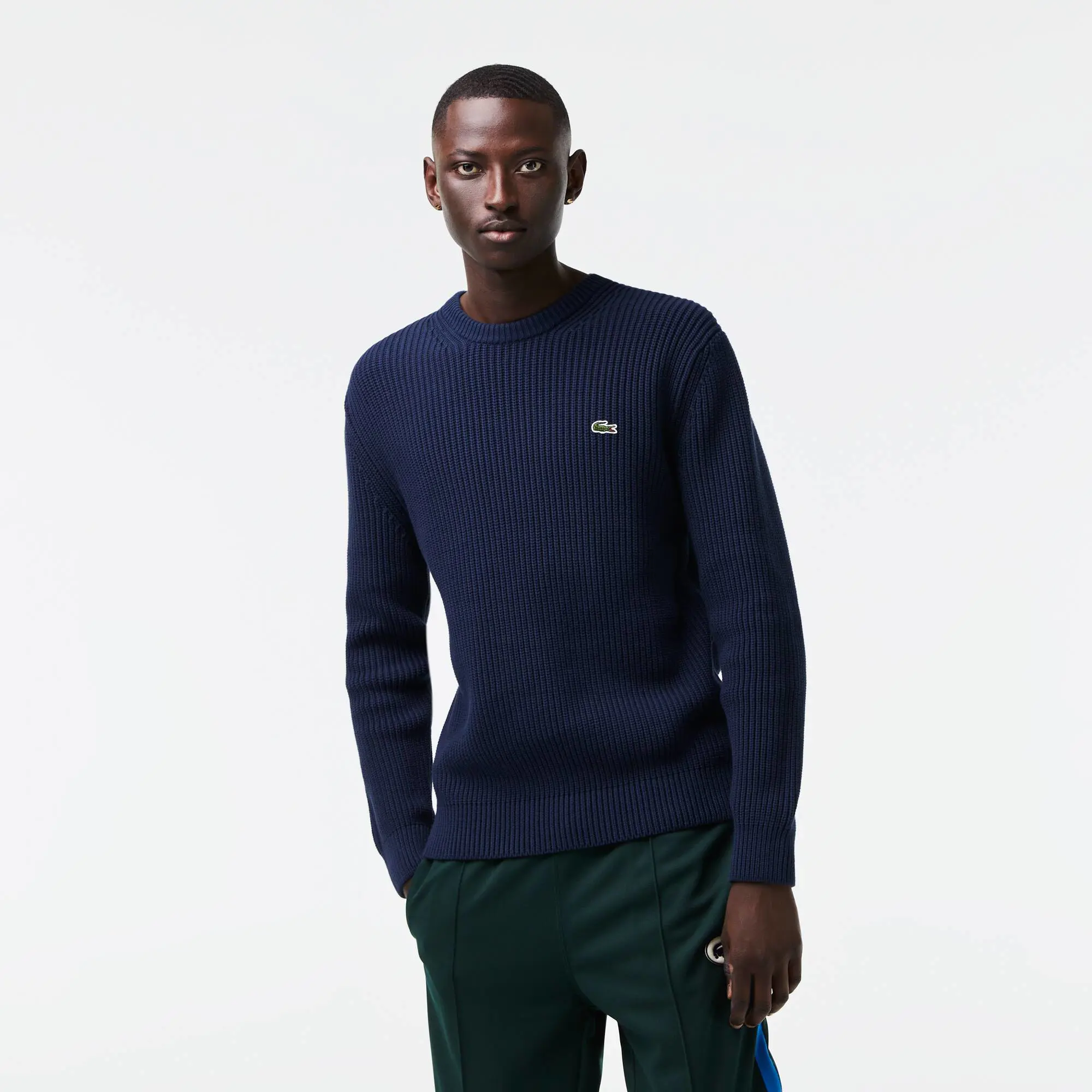 Lacoste Men's Lacoste Classic Fit Crew Neck Organic Cotton Sweater. 1