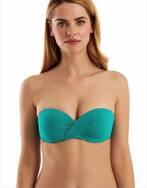 63549 Nil Yeşili Straplez Bikini Üstü