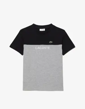 Lacoste Camiseta infantil Lacoste en punto de algodón ecológico color block