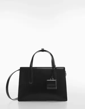 Saffiano-effect shopper bag