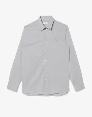 Lacoste Men's Slim Fit Check Stretch Poplin Shirt