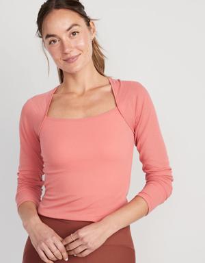 UltraLite Rib-Knit Bolero Top for Women pink