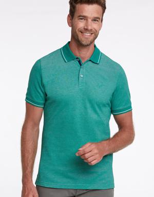 Yeşil Basic Pike Pamuk Polo T-Shirt