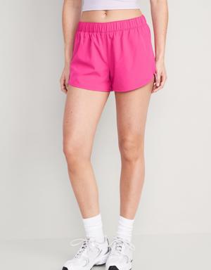 Mid-Rise StretchTech Run Shorts for Women -- 3-inch inseam pink
