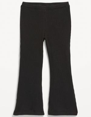 Rib-Knit Flare Pants for Toddler Girls black