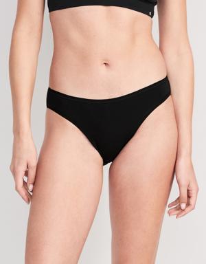 Mid-Rise Bikini Underwear for Women black