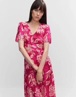 Floral dress with cut-out 