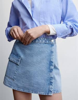 Mini-Wickelrock aus Jeans