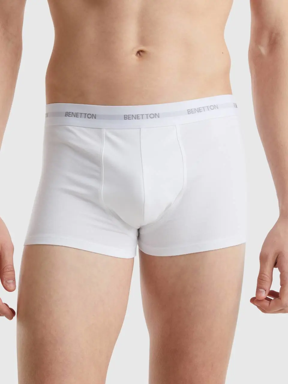 Benetton white boxers in stretch organic cotton. 1