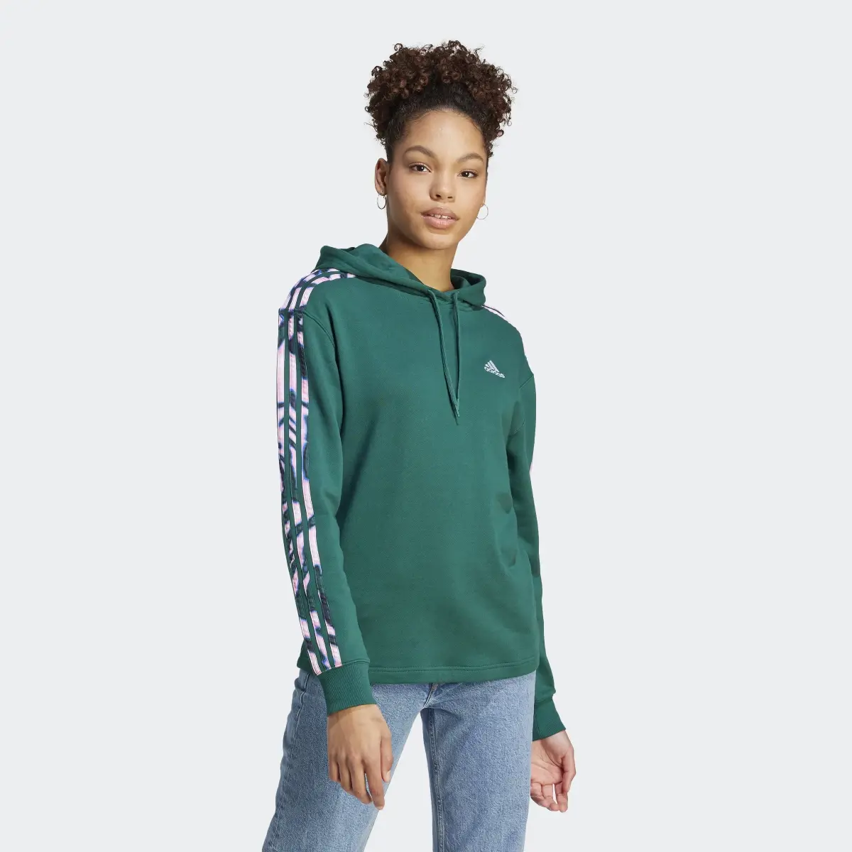 Adidas Vibrant Print 3-Stripes Hoodie. 2