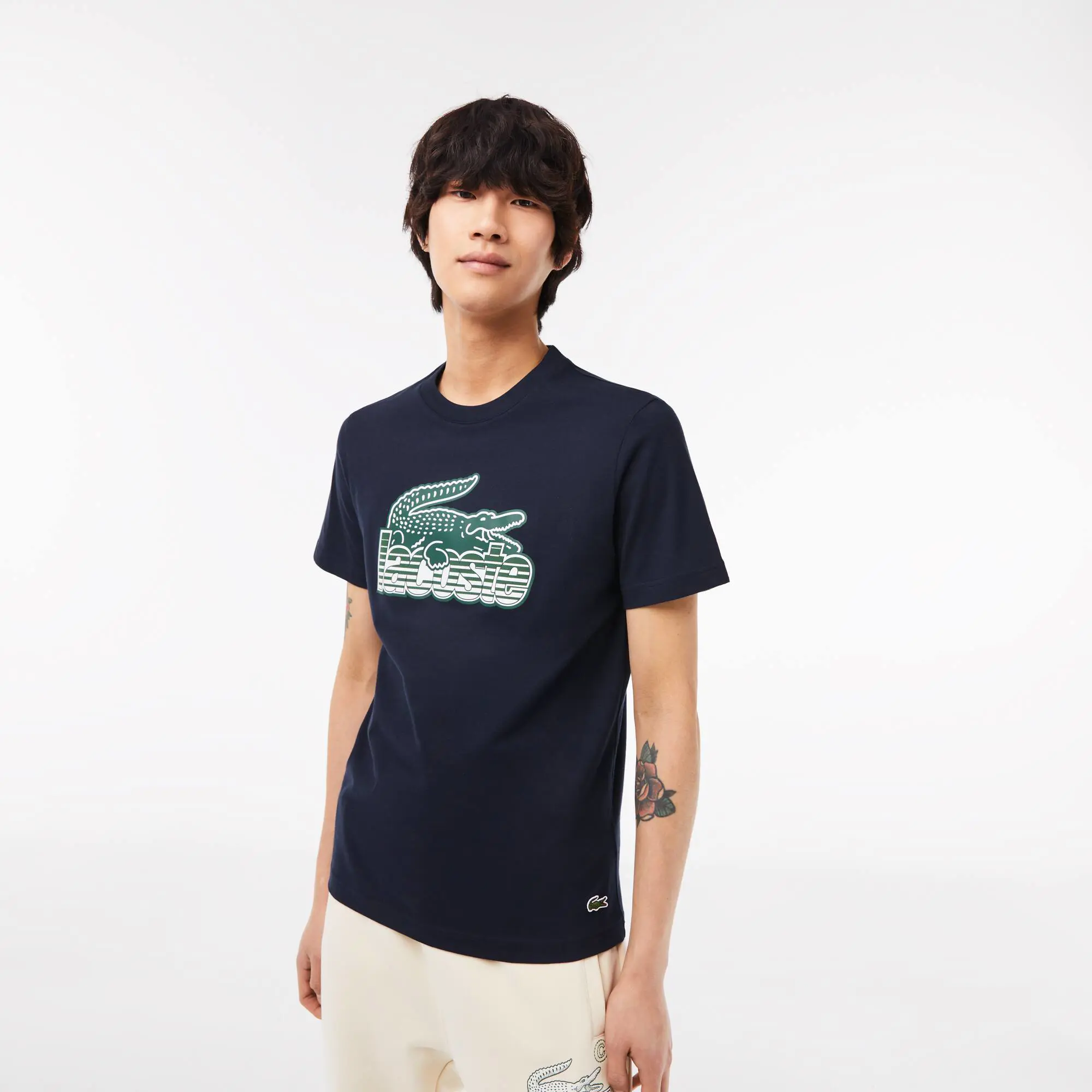 Lacoste T-shirt com estampado de jersey de algodão Lacoste para homem. 1