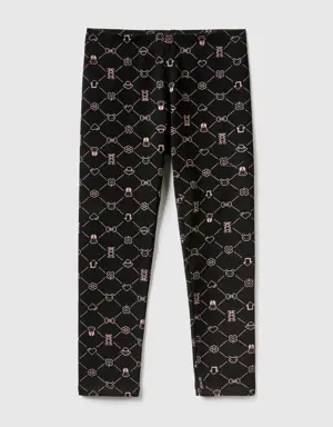 patterned stretch cotton leggings