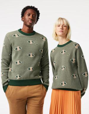 Unisex Classic Fit Monogram Pattern Sweater