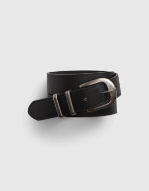 Faux-Leather Western Belt black