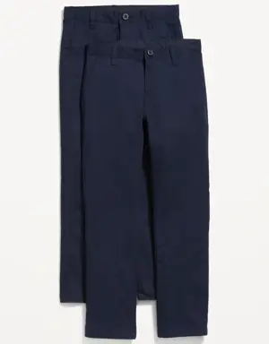 Slim School Uniform Chino Pants 2-Pack for Boys blue