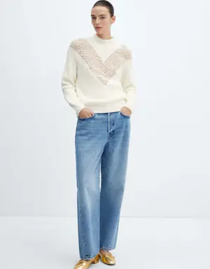 Knitted jumper with openwork details