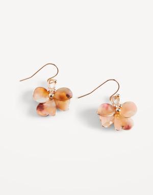 Real Gold-Plated Floral Drop Earrings for Women gold