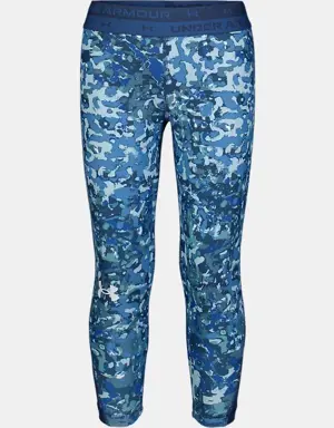 Girls' UA Armour Stretch Printed Cropped Leggings