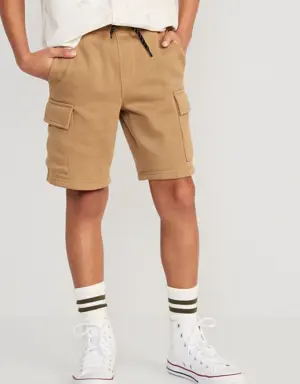 Fleece Cargo Jogger Shorts for Boys (At Knee) brown