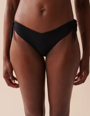 TEXTURED V-cut Brazilian Bikini Bottom