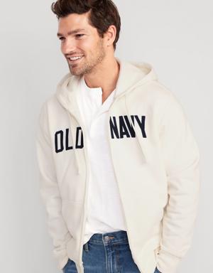 Old Navy Oversized Logo Zip Hoodie for Men white