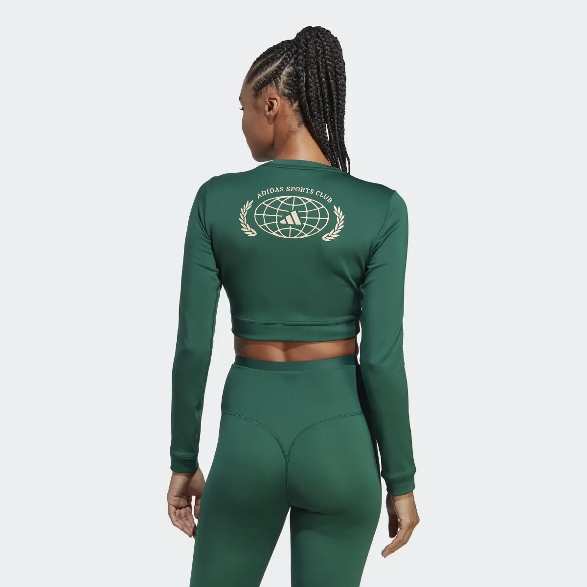 Adidas Sports Club Long Sleeve Crop Tee. 3