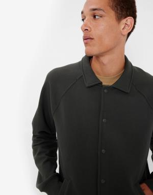 Gap Organic Cotton Blend Fleece Coach Jacket black