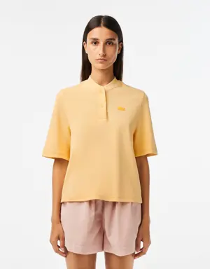 Lacoste Camiseta de mujer Lacoste en piqué de algodón ecológico con cuello tunecino