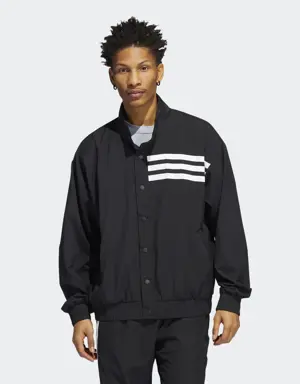 Basketball Allover Print Snap Jacket