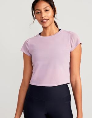 Old Navy PowerSoft Cropped T-Shirt for Women purple