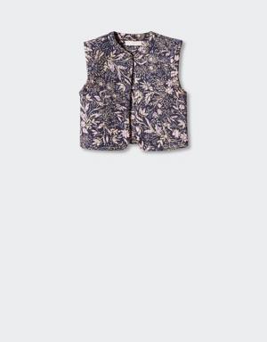Floral quilted gilet