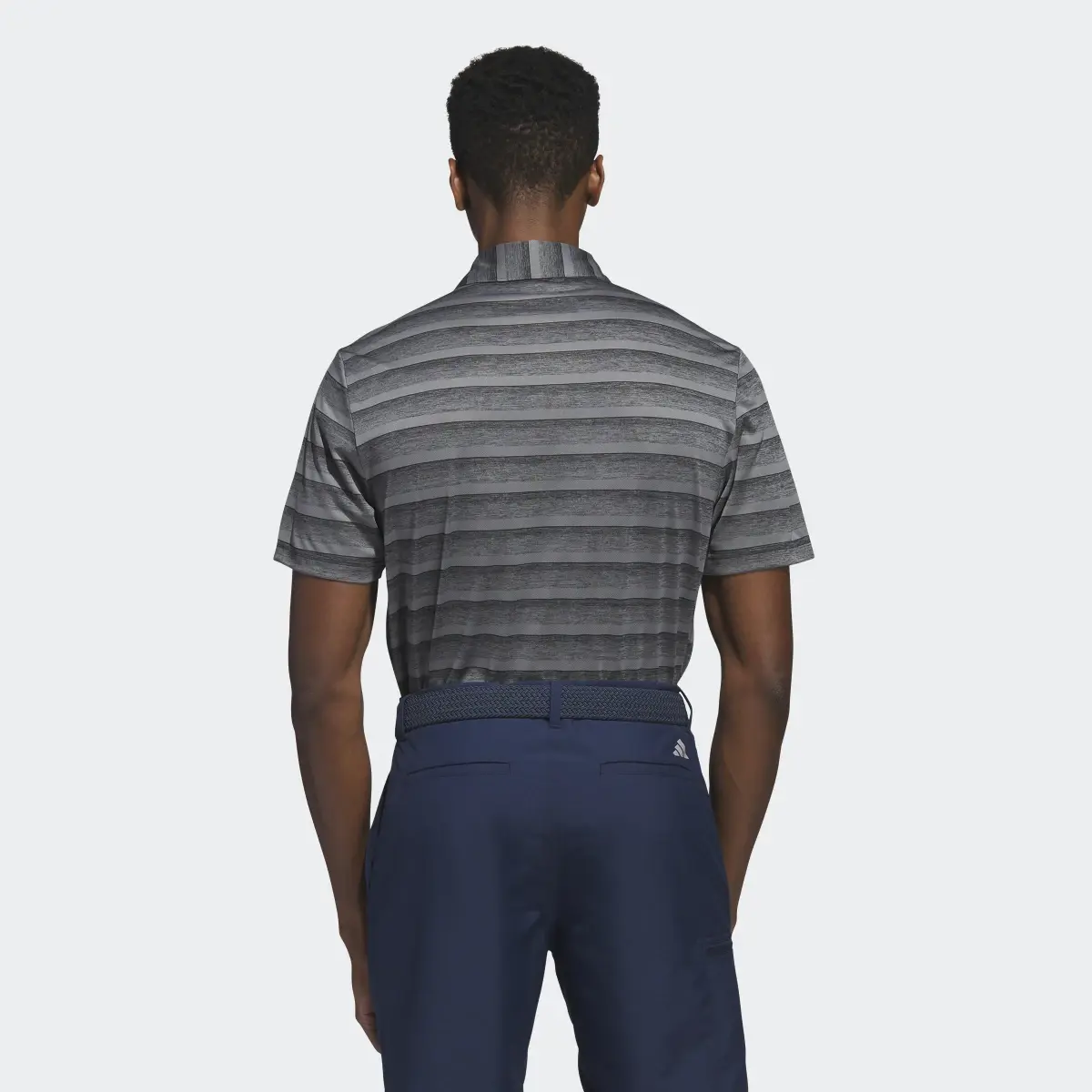 Adidas Two-Color Striped Golf Polo Shirt. 3