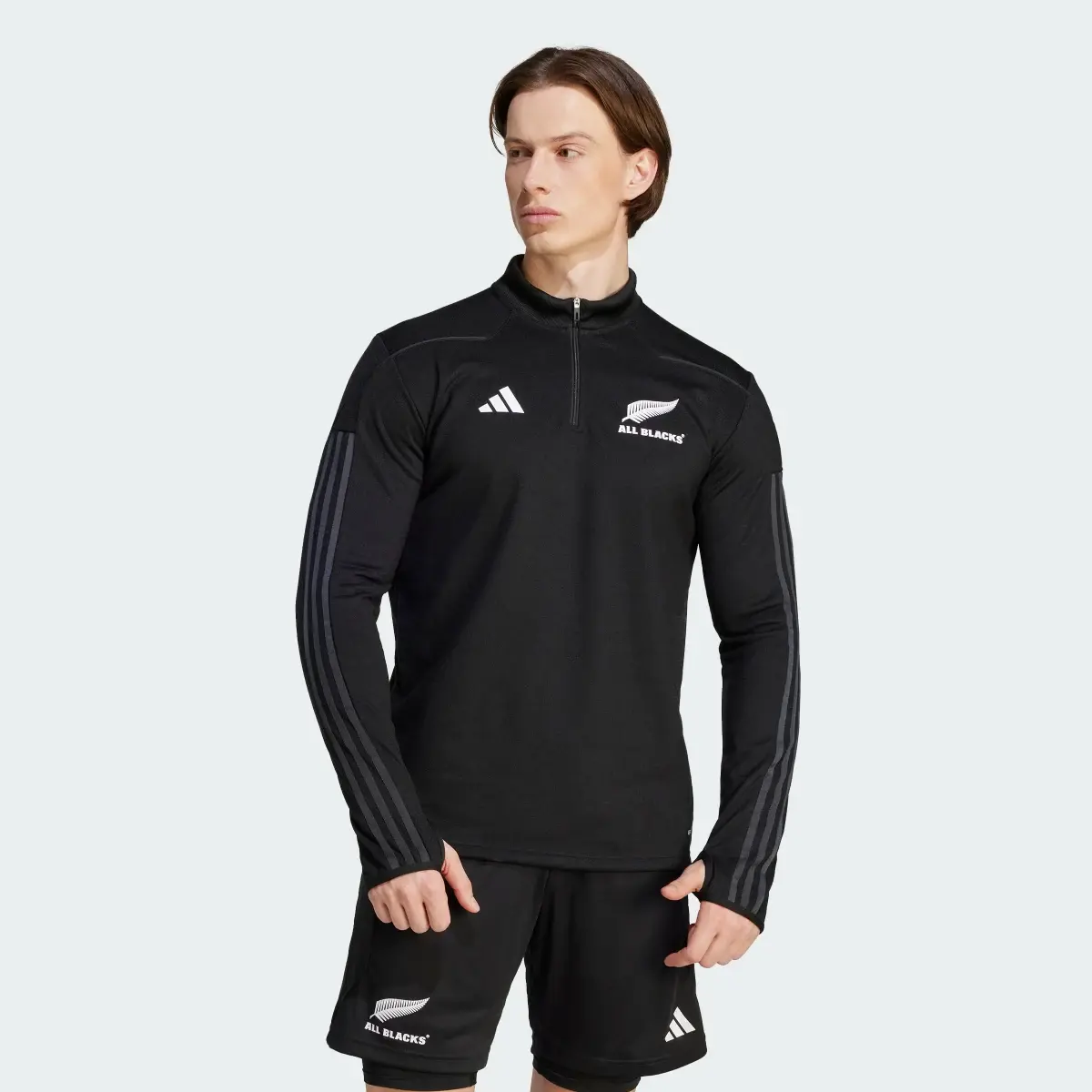 Adidas All Blacks AEROREADY Warming Long Sleeve Fleece Top. 2