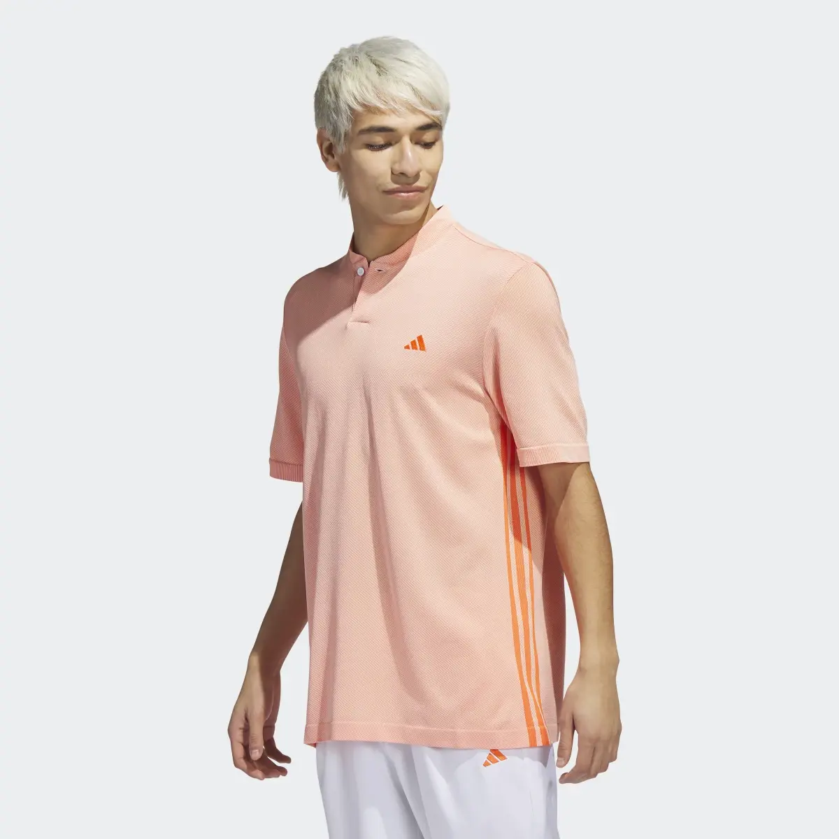 Adidas Made To Be Remade Henry Neck Seamless Golf Shirt. 2