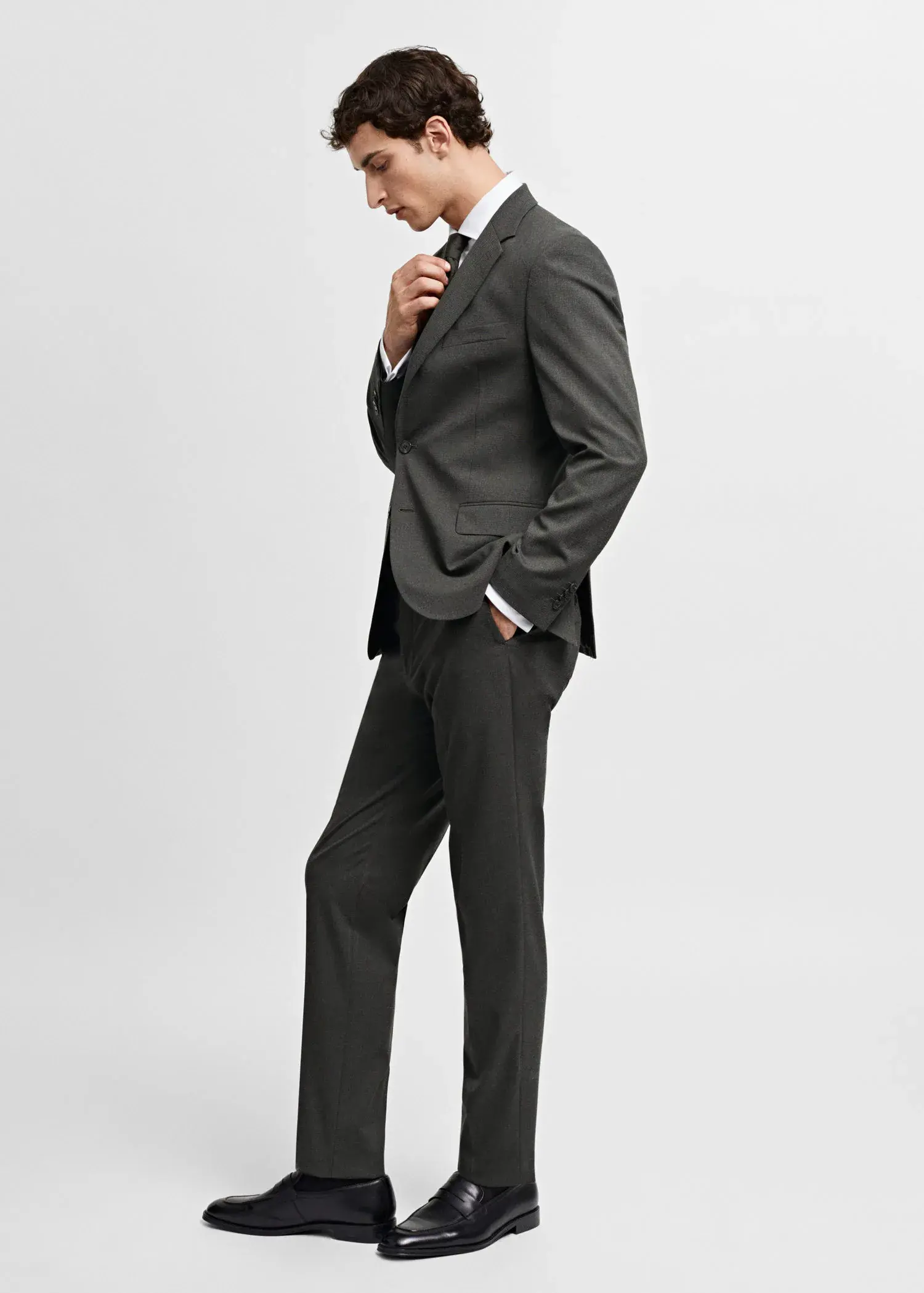 Mango Stretch fabric slim-fit suit trousers. 1