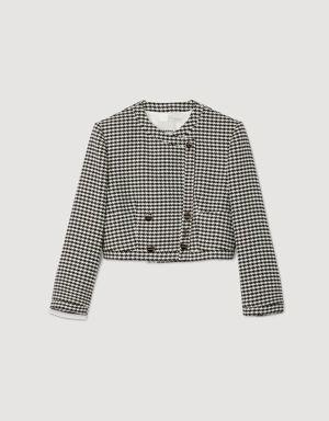 Cropped houndstooth jacket