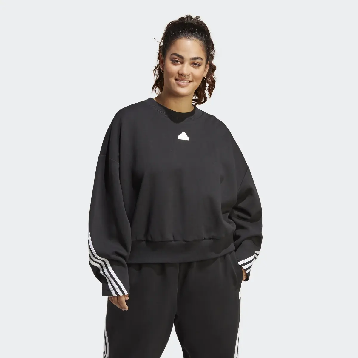 Adidas Future Icons 3-Streifen Sweatshirt – Große Größen. 2